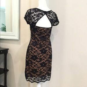 Black lace overlay dress